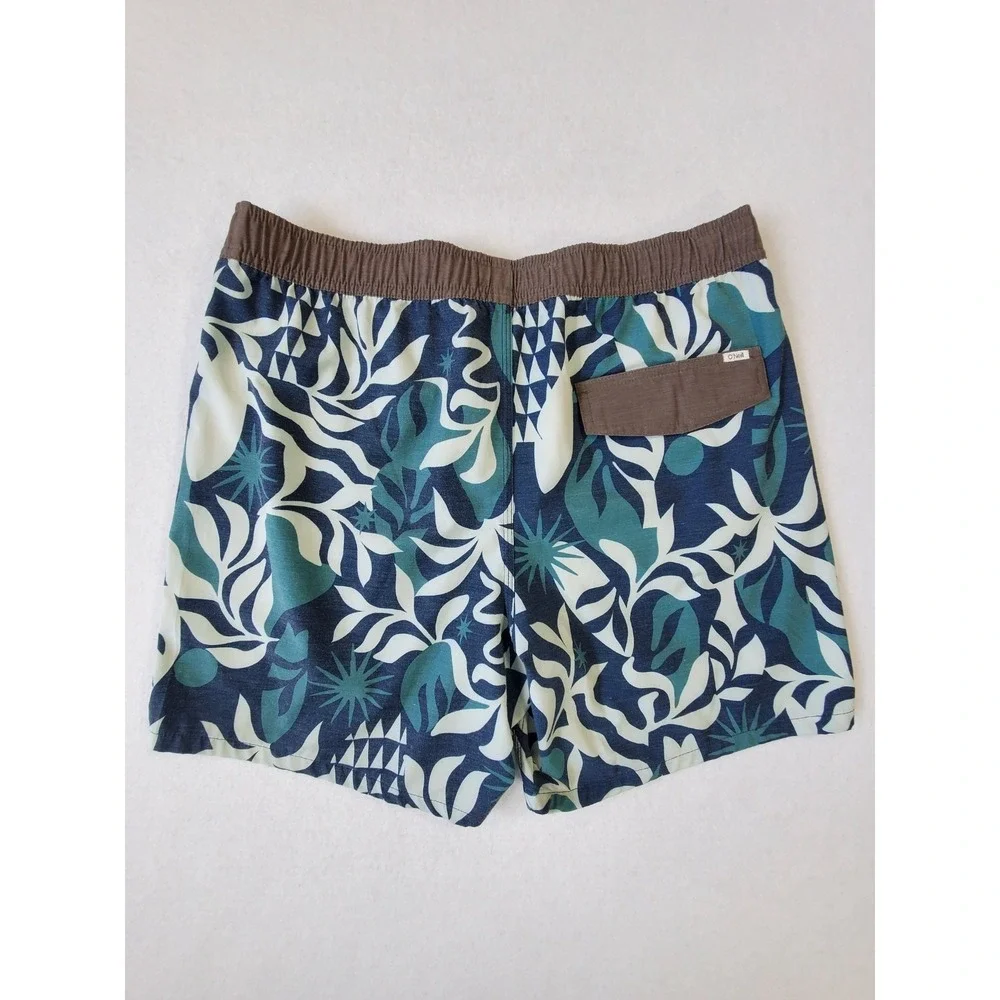 O'Neill Originals Tropical‎ Leaf Swim Trunks Men's Small Blue Teal Board Shorts